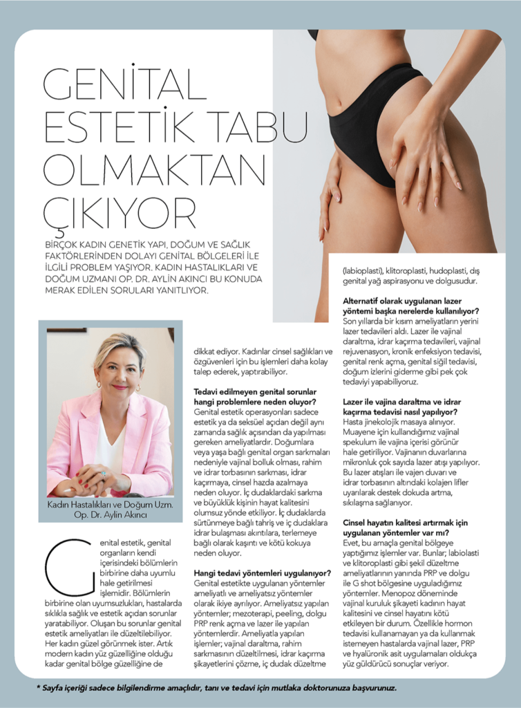 Kadın hastalıkları, doğum ve genital estetik hizmetleri - Op. Dr. Aylin Akıncı, İstanbul